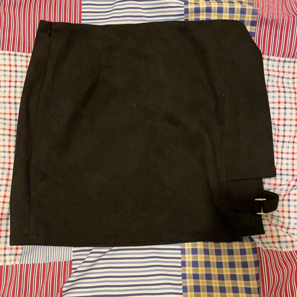 Suede mini skirt